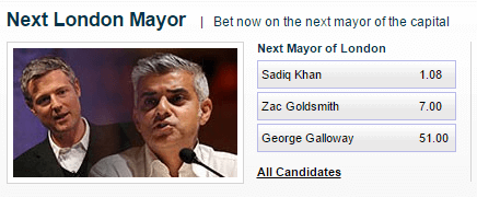 William Hill Politics London Mayor